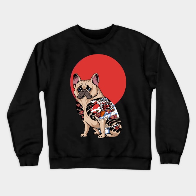 French Bulldog Yakuza Crewneck Sweatshirt by huebucket